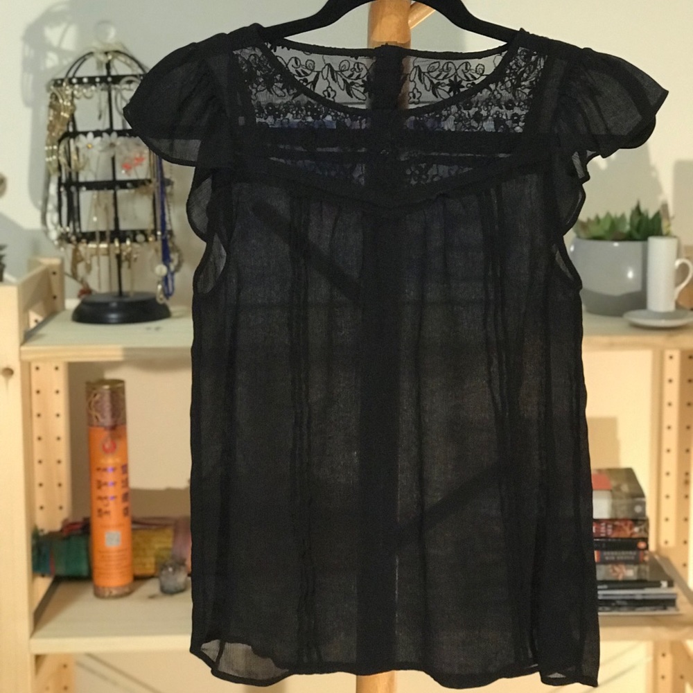 H&M Black Lacey Blouse (4)